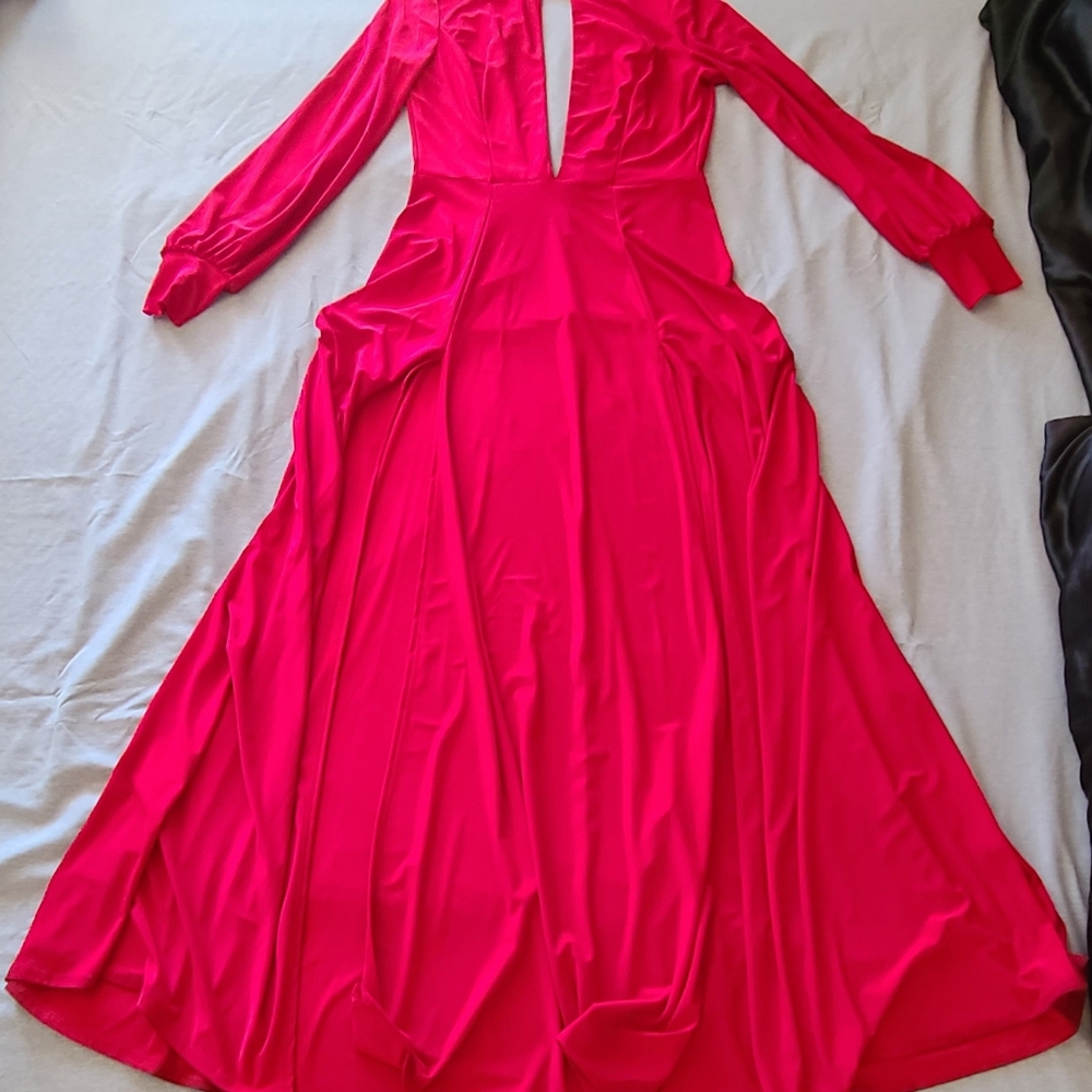 Red Maxi dress, extra long